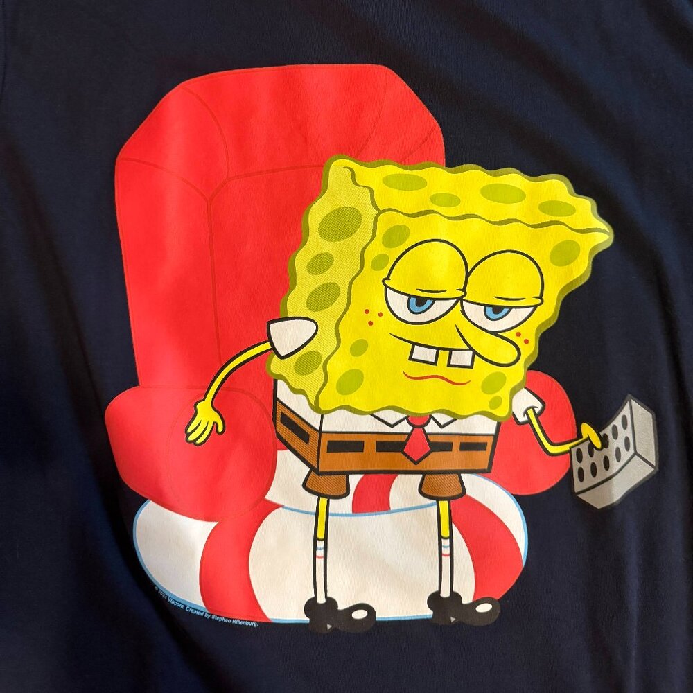 Old Navy Men’s XL Tall T-Shirt – Dark Navy SpongeBob Graphic